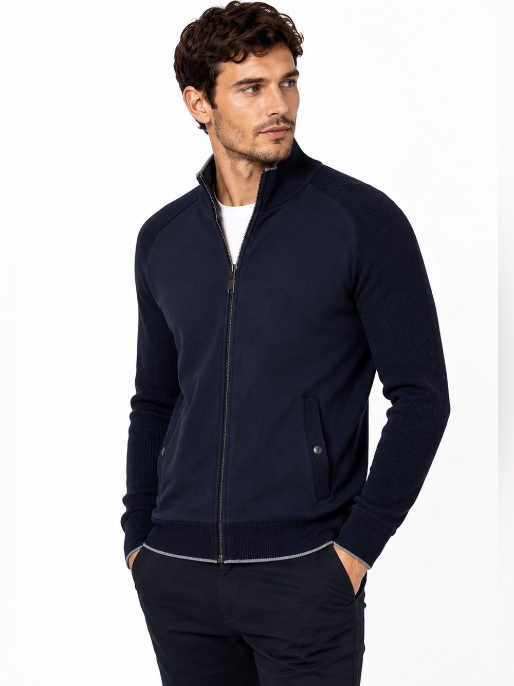 Ted Baker London Navy Zip Bomber Sweater Jacket Men’s XL